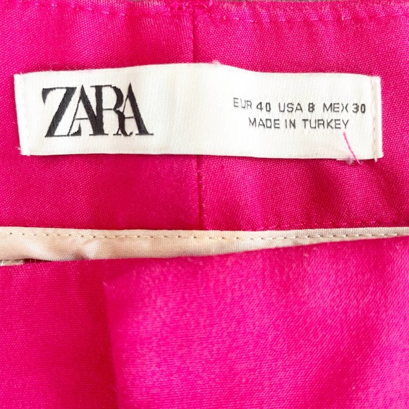 Zara Chino Fit Pink Trouser Dress Pants Pink 8 - Picture 3 of 10